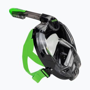 Egész arcos snorkeling maszk SEAC Libera black/green lime