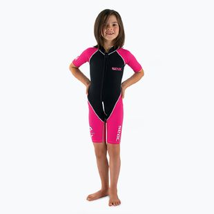 Gyerek neoprén ruha SEAC Shorty Dolphin 1,5 mm black/pink