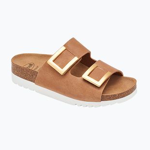 Női papucs Scholl Montery 2 Straps Ad Med cognac