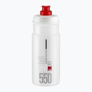 Kerékpáros kulacs Elite Jet 550 ml clear/red logo