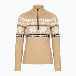Női thermo pulóver Newland Isalind Half Zip biscuit/white