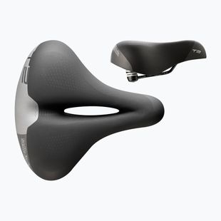 Kerékpár nyereg Selle Italia Sportouring T 2 Flow, Fec Alloy Rail, Soft-Tek, Light Gel fekete