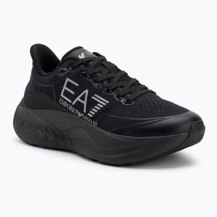 EA7 Emporio Armani Wave Cracking teljes fekete / ezüst cipő