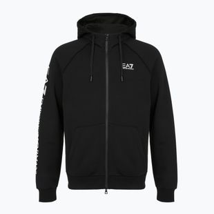 Férfi Emporio Armani EA7 Train Logo Series Extended Logo Hoodie Fz fekete / fehér