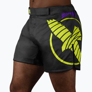Férfi Hayabusa Icon Mid-Thigh MMA edzőnadrág fekete/neon színben