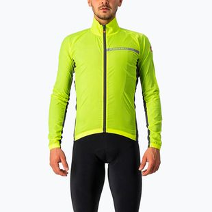Férfi kerékpáros dzseki Castelli Squadra Stretch electric lime/dark gray