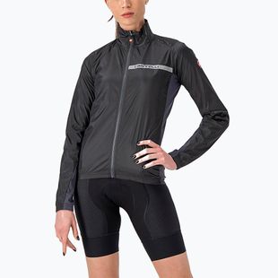 Női kerékpáros dzseki Castelli Squadra Stretch light black/dark gray