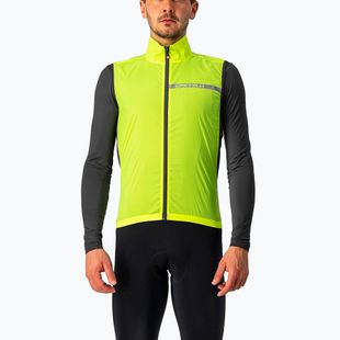 Férfi Castelli Squadra Stretch electric lime/sötétszürke kerékpáros mellény