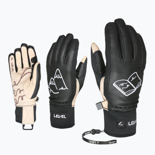 Női síkesztyűk Level Ivory pk black