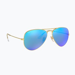Napszemüveg Ray-Ban Aviator Classic matt arany/kék polarizált
