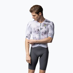 Férfi kerékpáros öltöny Alé Mirror fehér