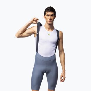 Férfi kerékpáros rövidnadrág Alé Go Bibshorts steel