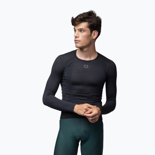 Férfi kerékpáros izzadságelvezető felső Alé Merino LS nero/black