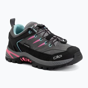 Gyermek túracipők CMP Rigel 2.0 Low Waterproof grey/acquarius/pink fluo