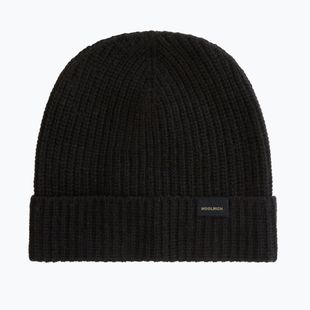Férfi téli sapka Woolrich Knitted Ribbed Beanie black