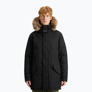 Férfi Woolrich Polar magas nyakú szőrme kabát fekete