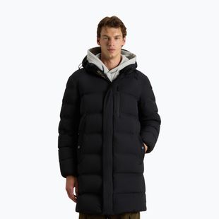 Férfi Woolrich Matt Stretch Hosszú Puffer dzseki fekete