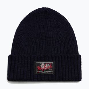 Férfi téli sapka Woolrich Legacy Patch Beanie melton blue