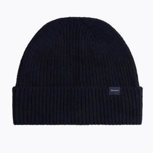 Férfi téli sapka Woolrich Knitted Ribbed Beanie melton blue