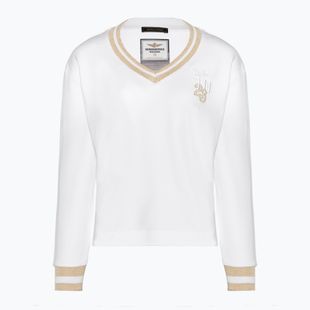 Női pulóver Aeronautica Militare Lady V-Neck bianco ottico