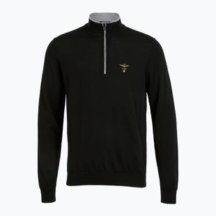 Férfi pulóver Aeronautica Militare 1/2 Zip jet black