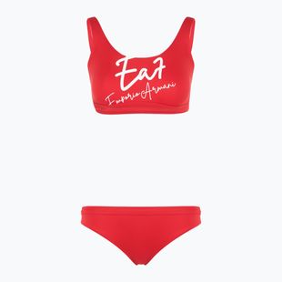 Női kétrészes fürdőruha EA7 Emporio Armani Maxi Logo Bikini Top verseny piros