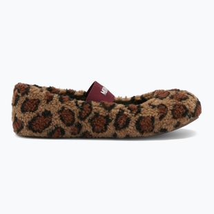 Női papucsok Moon Boot Fleece Ballerina Leopard cognac/cocoa