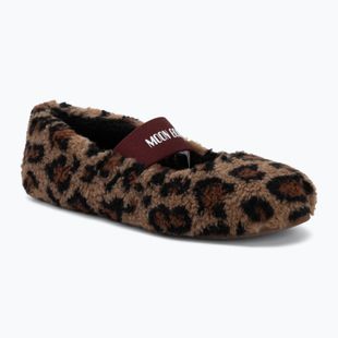 Női papucsok Moon Boot Fleece Ballerina Leopard cognac/cocoa
