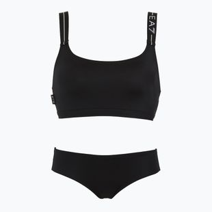 Női kétrészes fürdőruha EA7 Emporio Armani Logo Tape Bikini felső fekete