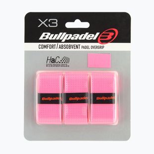 Padelütő markolatborítások Bullpadel GB-1201 Comfort Absorbent 3 pcs. fluor pink