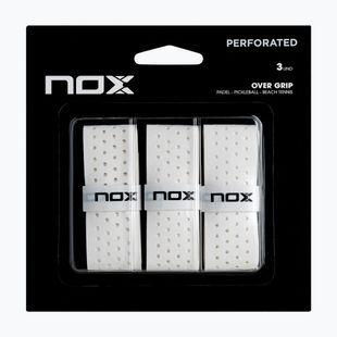 Padelütő markolatszalag NOX Pro Perforated Overgrip 3 pcs. white