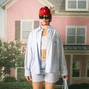 Női Kaotiko Stripes Dark People kék/fehér póló