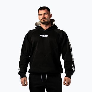 Férfi pulóver NEBBIA Hero Hoodie black