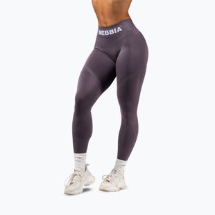 Női edzőleggingsek NEBBIA Flow Seamless Push-Up dark grey