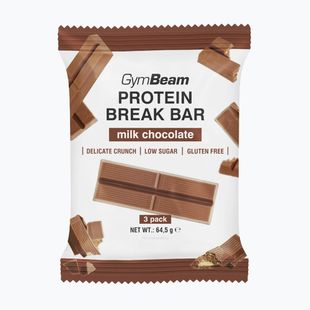 Fehérjeszelet GymBeam Break Bar 3pack 64,5 g milk chocolate