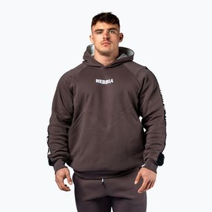 Férfi pulóver NEBBIA Hero Hoodie brown