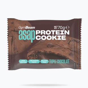 Fehérjeszelet GymBeam ASAP 70 g triple chocolate