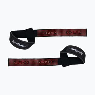 Súlyemelő hevederek GymBeam X-Grip black/red