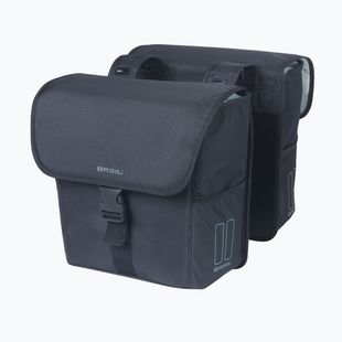 Basil Go Double Bag kerékpáros csomagtartó 32 l tömör fekete