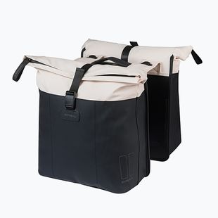 Kerékpártáska Basil Vive Double Pannier Bag MIK 35 l off white/black