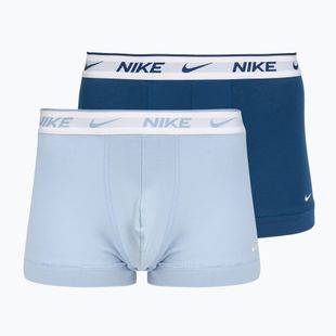 Férfi boxeralsó Nike Everyday Cotton Stretch Trunk 3 pár világos hadseregkék/kék erő/fehér derékszíjjal