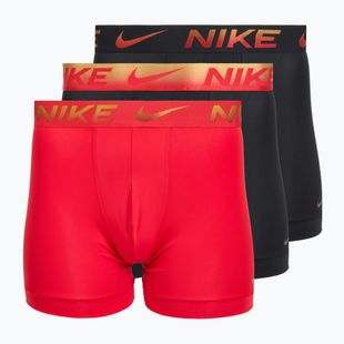Férfi boxeralsó Nike Dri-Fit Essential Micro Boxer Brief 3 pár egyetemi piros/fekete/fekete metál grdient wb