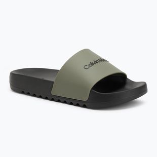Calvin Klein férfi flip-flop HM0HM01063 Chuncky Pool Slide Rub Smokey Olive/Fekete Chuncky Pool Slide Rub Smokey Olive/Black