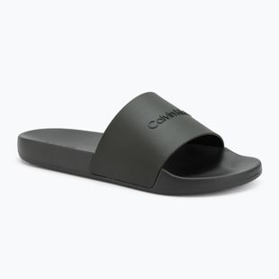 Calvin Klein férfi flip-flop HM0HM00455 Pool Slide Slide Rubber sötét olívazöld