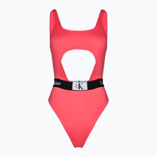 Női egyrészes fürdőruha Calvin Klein Cut Out One Piece-RP calypso coral