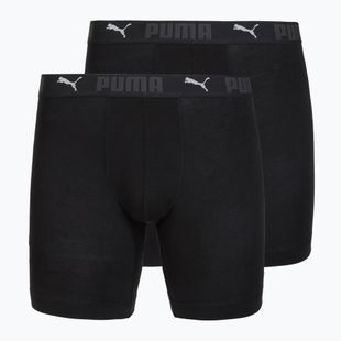 Férfi boxer nadrág Cotton Long 2 pack black