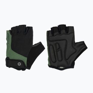 Rogelli Essential fekete/zöld férfi kerékpáros kesztyű