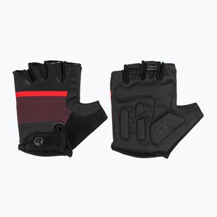 Rogelli Hero II férfi kerékpáros kesztyű fekete/piros/bordó