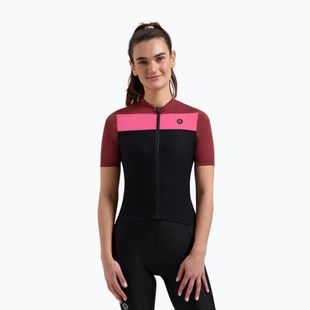 Női kerékpáros mez Rogelli Core Block W black/bordeaux/pink
