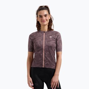 Rogelli Essential Graphic II női kerékpáros trikó bordeaux / korall színű